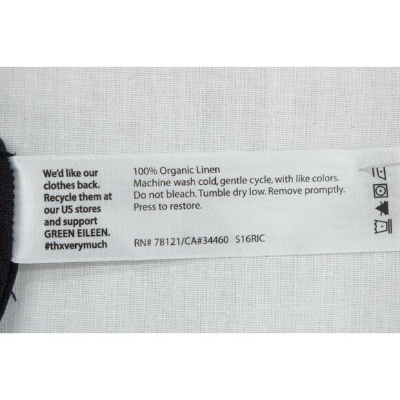 Eileen Fisher Linen Cape Coat Women’s Medium Black Gothic Open Front Pockets - Picture 6 of 8